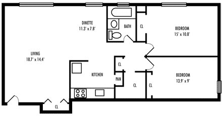 2BR/1BA - 2Bedroom  1Bathroom