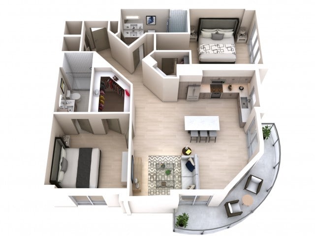 Two Bedroom Two Bath (1,127) - Two Bedroom Two Bath (1,127)