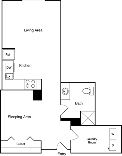 Floor Plan - Studio 406 NW