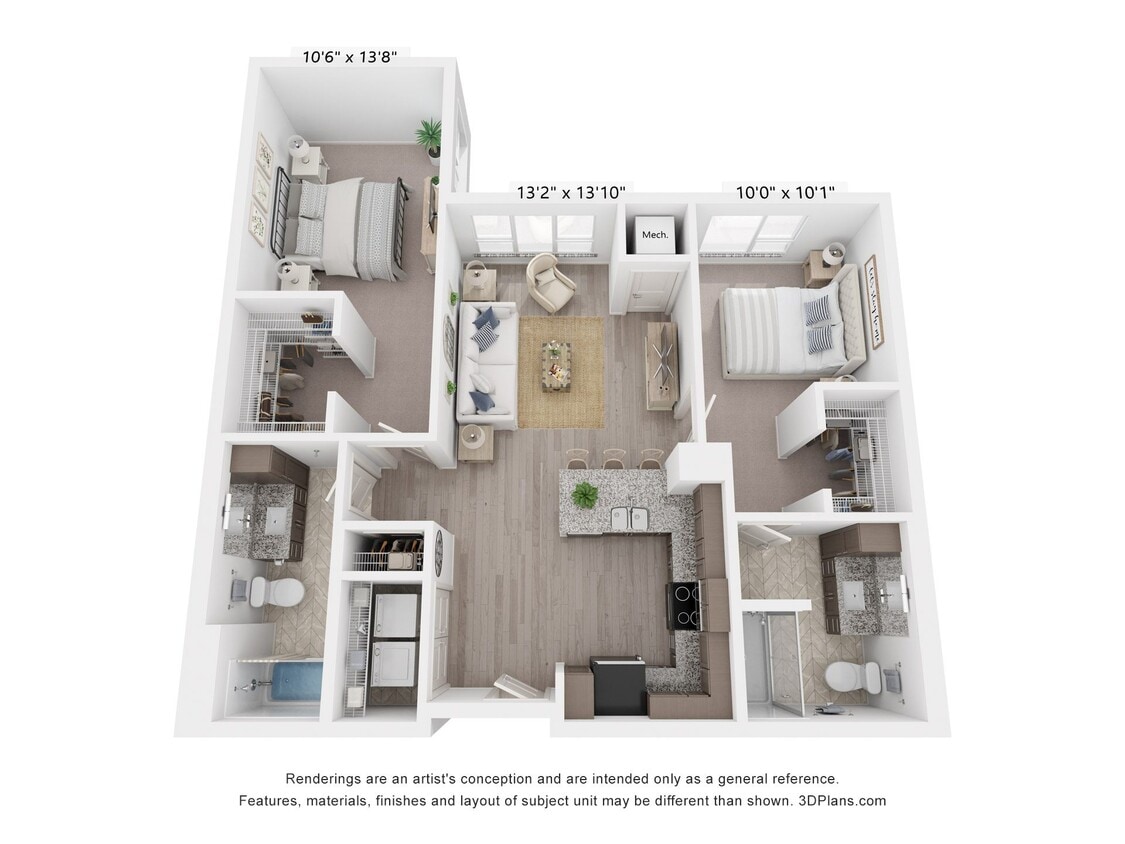 Floor Plan - 2 Bedroom 2 Bathroom