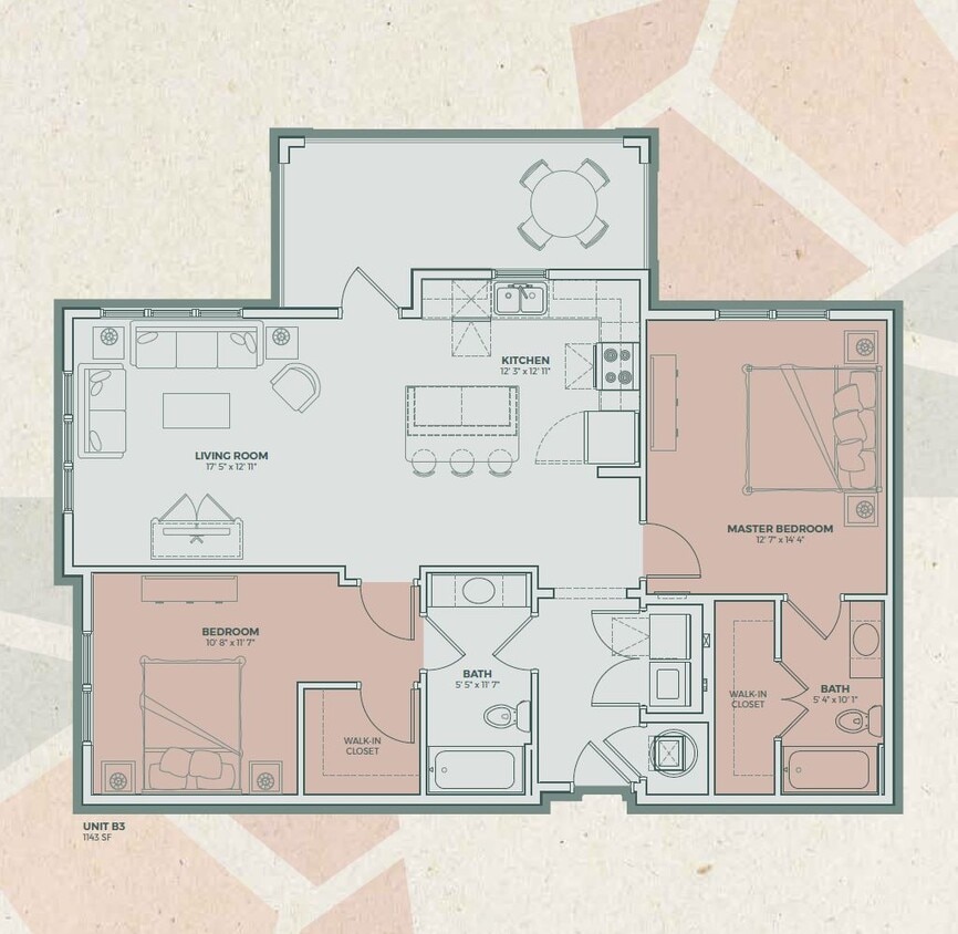 Floor Plan - B3 - 2 Bedroom