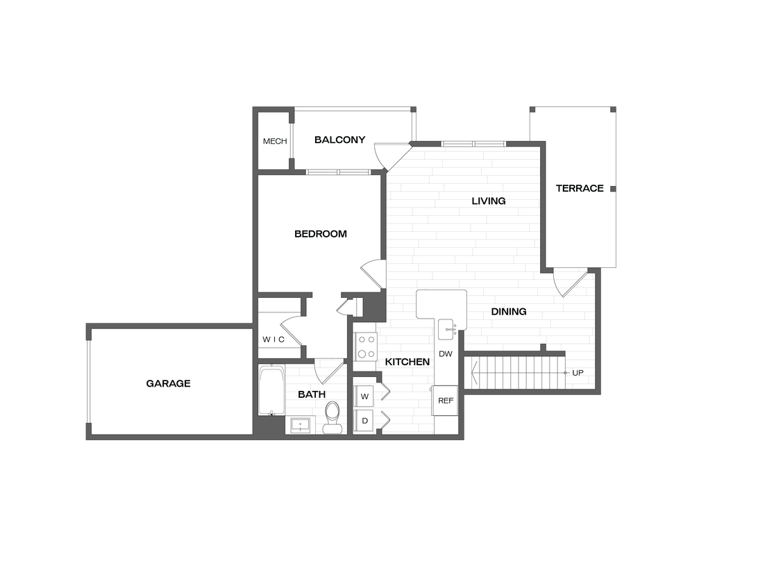 Floor Plan - 1 Bed/1 Bath-A2