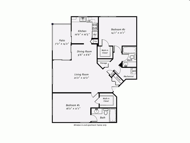 Poplar - 2 Bed 2 Bath - Poplar