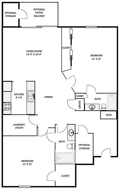 2BR/2BA - The Marina