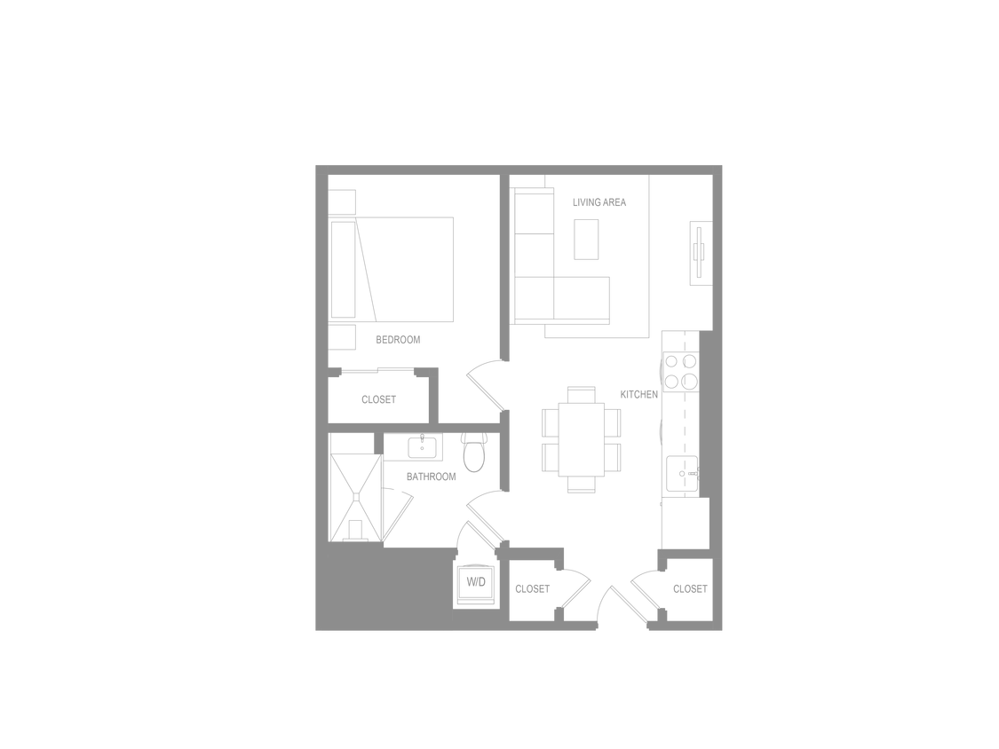 Floor Plan - Alta 1 Bedroom N
