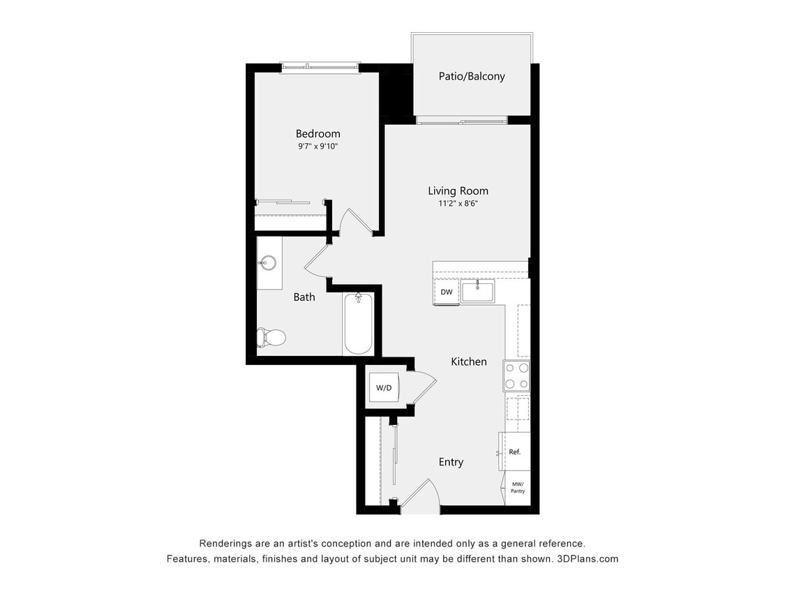 Floor Plan - One Bedroom B03A