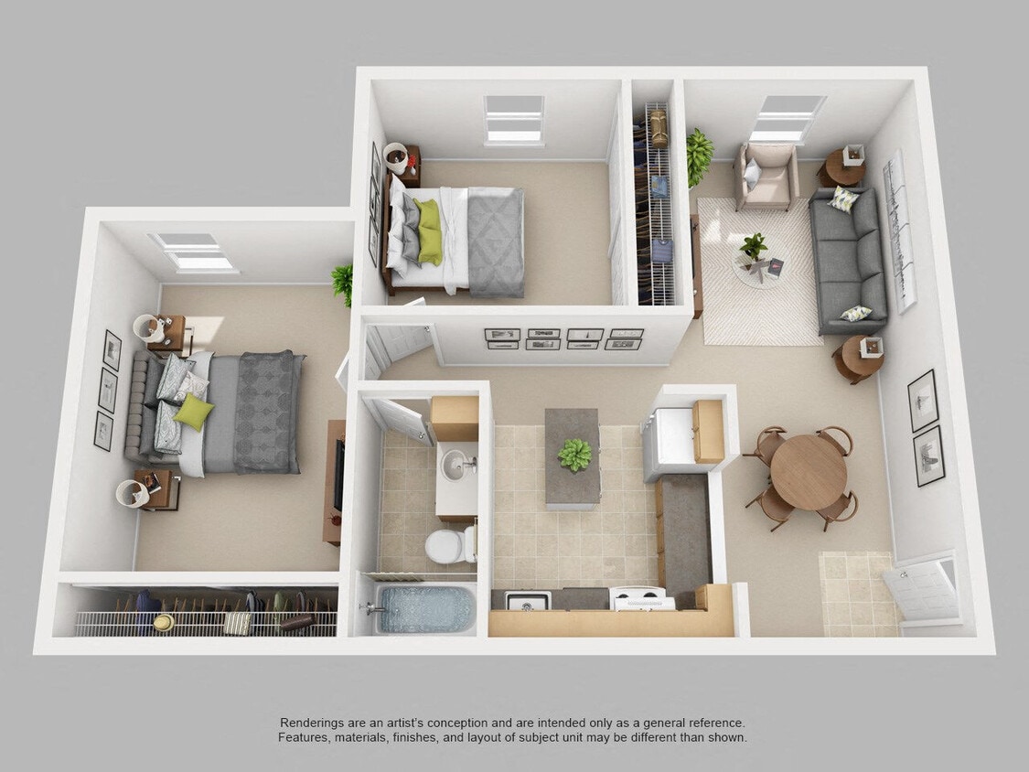 Floor Plan - Two Bedroom One Bath Upstairs
