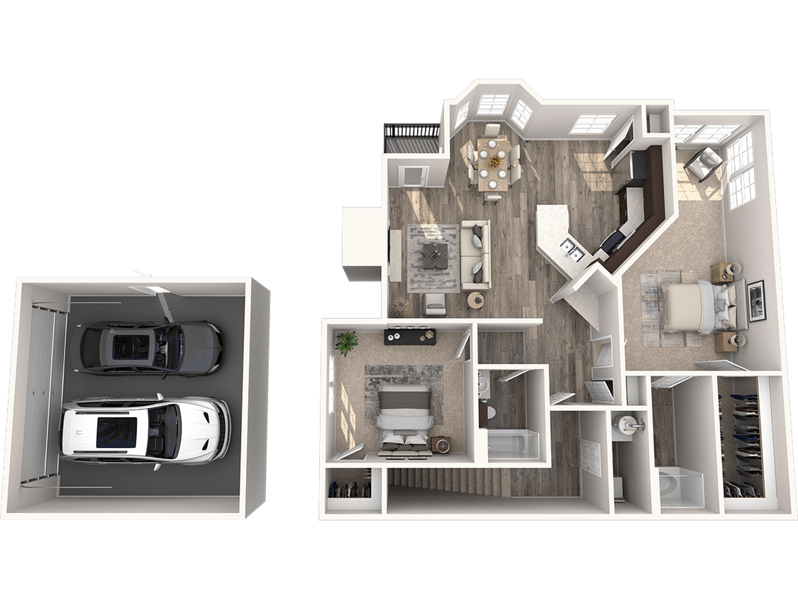 Floor Plan - B4  1326 Sq. Ft. 2nd Fl. *Contact Us for Availa...