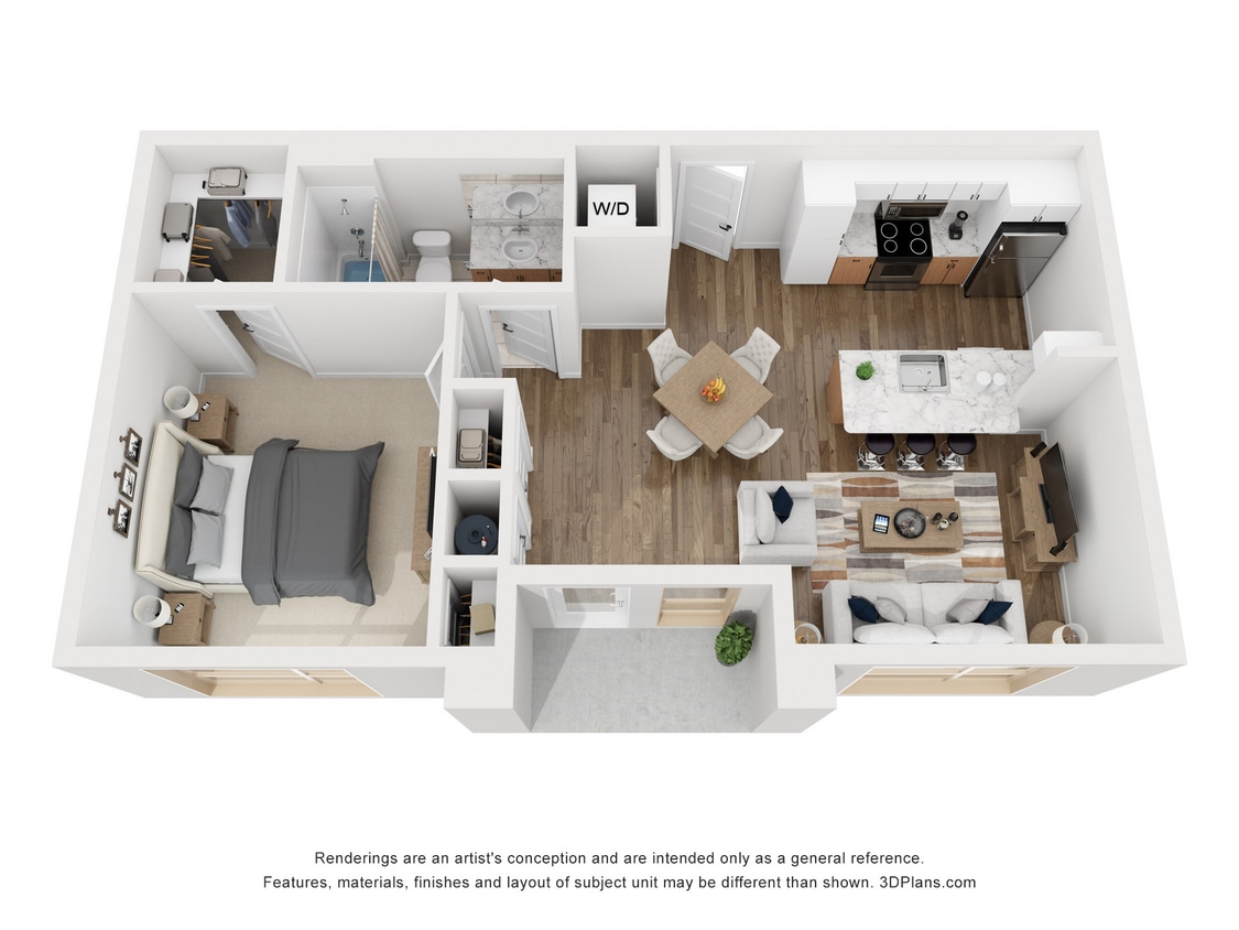 Floor Plan - 1 Bedroom 1 Bath