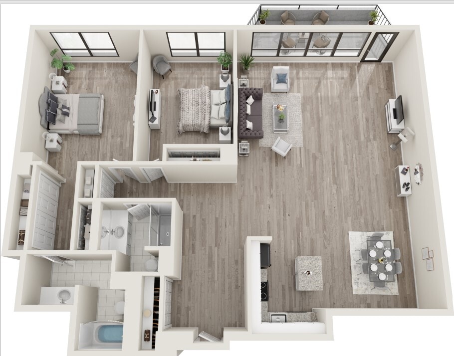 Floor Plan - 2 BED  2 BATH BALCONY [B4]