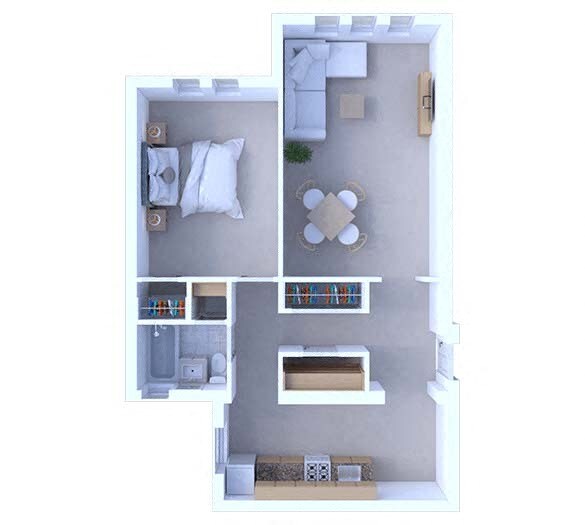 Floor Plan - 1 Bedroom Floor Plan A2