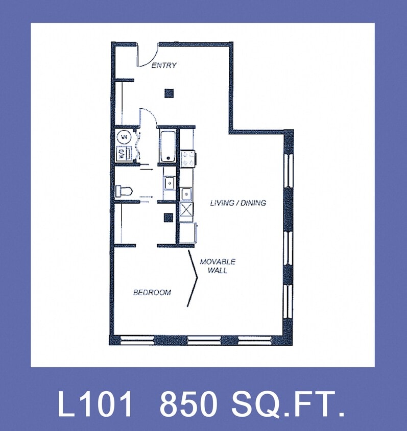 Floor Plan - 1 Bedroom  Market