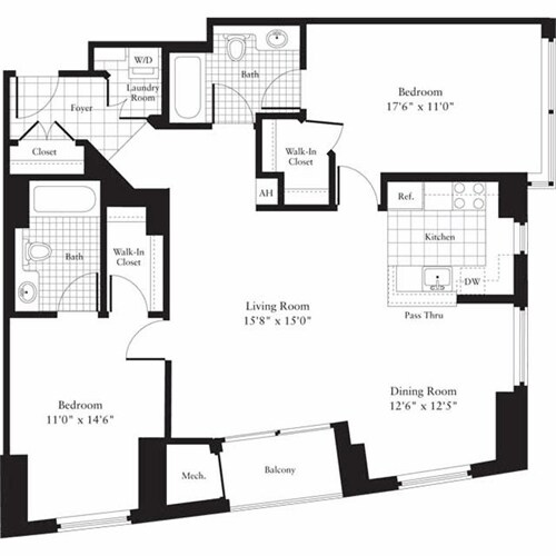 Floor Plan - 2 Bedrooms J