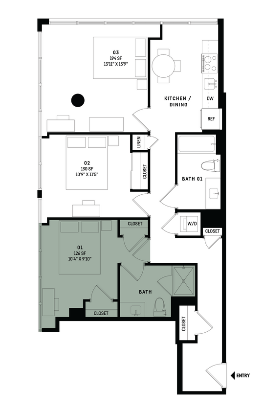 Floor Plan - Co-Living D10-Bedroom 1
