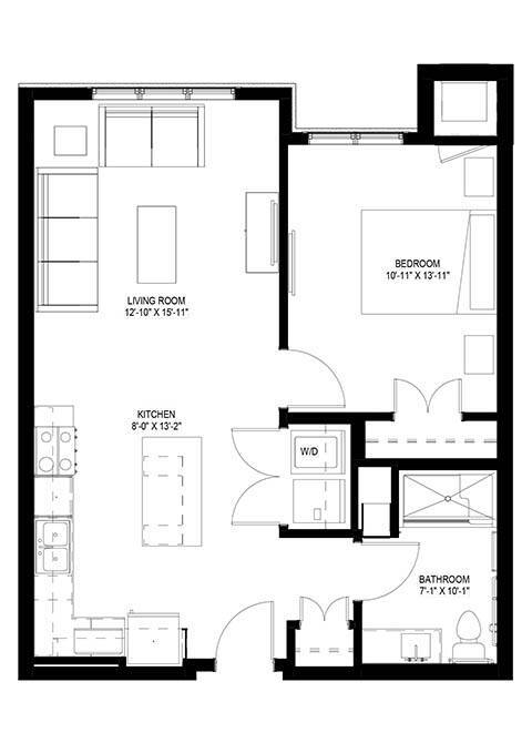 Floor Plan - One Bedroom - A