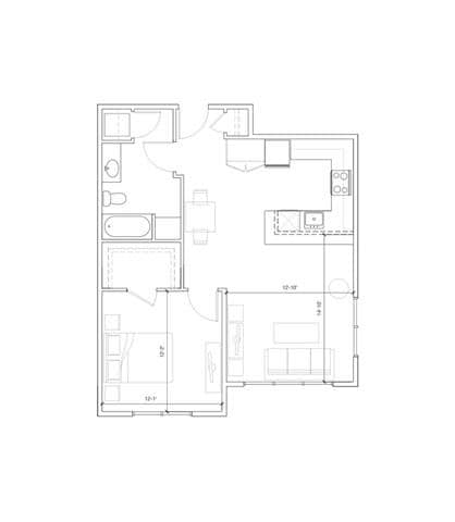 Floor Plan - 1x1 A
