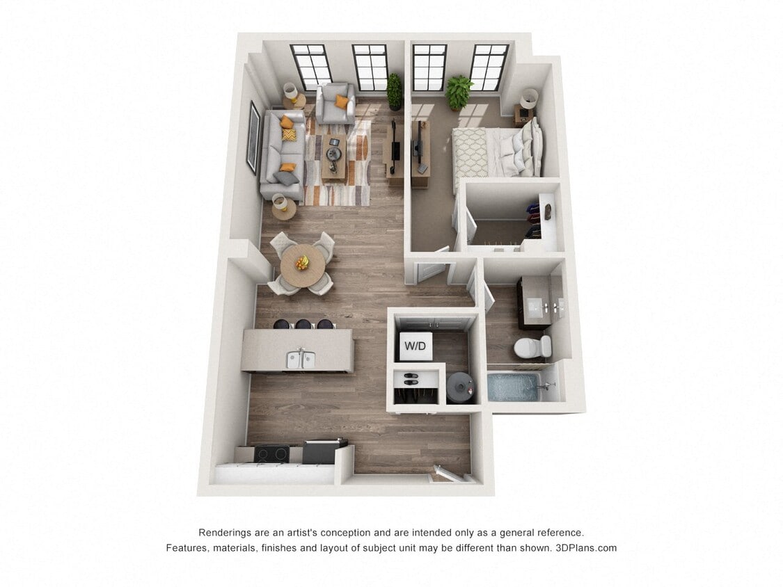 Floor Plan - 1 Bedroom 1D - 1 