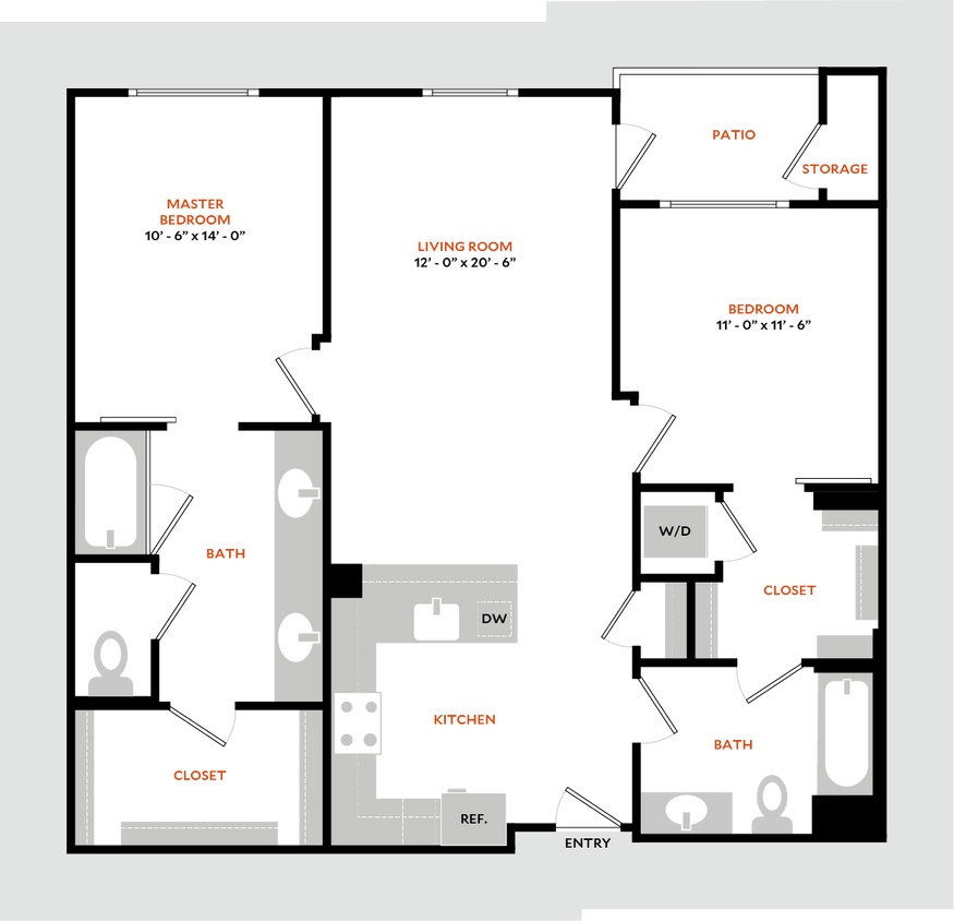Floor Plan - Plan 2I-BMR (Income Limit)