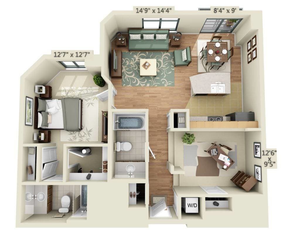 Floor Plan - 1 BEDROOM TOWER (A2AD)