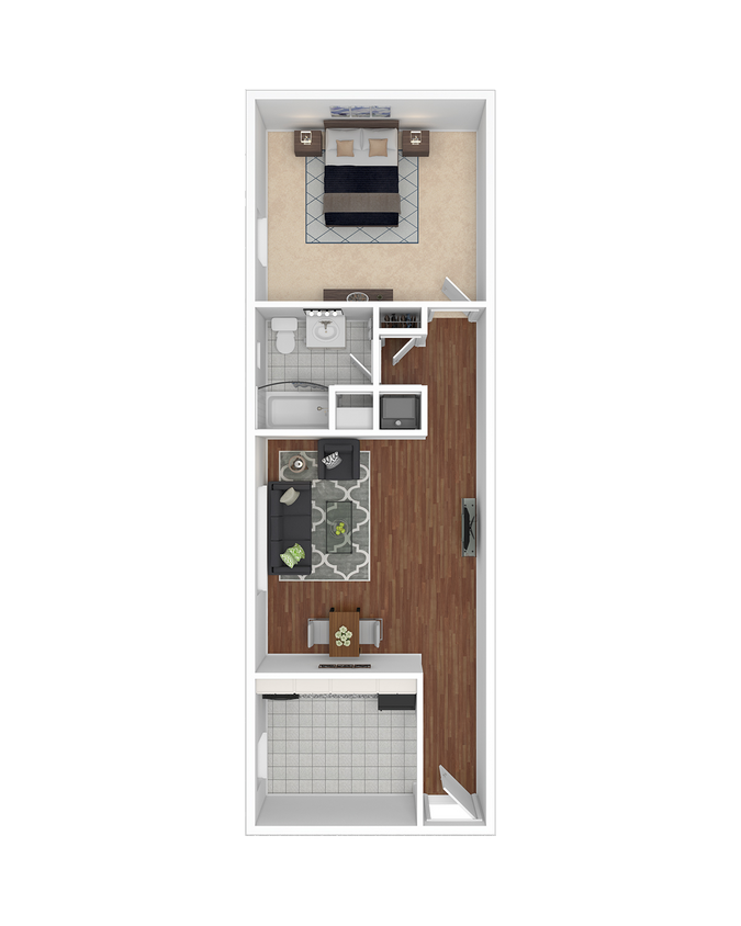 Floor Plan - One Bedroom- Renovated