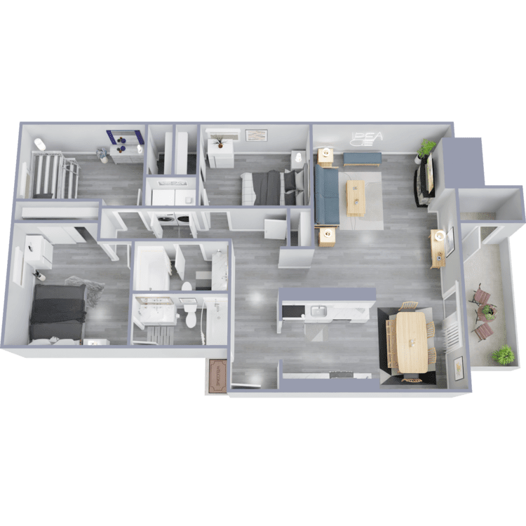 Floor Plan - 3 Bed 2 Bath B