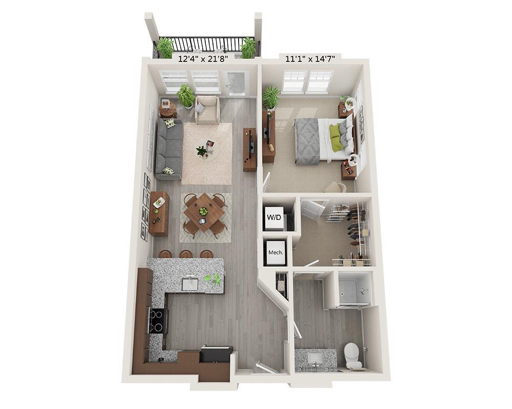 Floor Plan - One Bedroom A1L