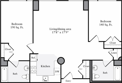 Floor Plan - The Lofts 2 Bedrooms HH