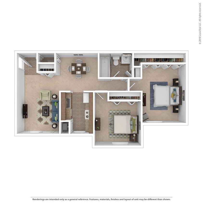 The Aspen: Beds - 2: Baths - 1: SqFt Range - 845 to 845 - 2x1 - Aspen