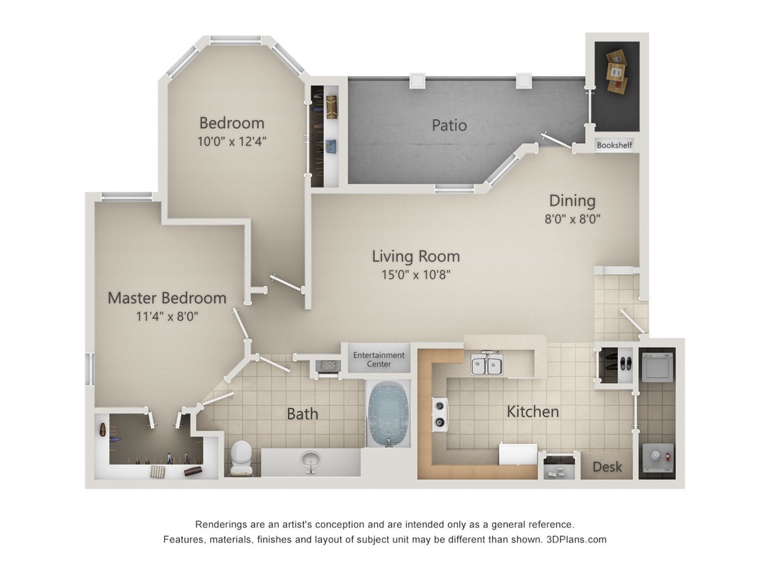 The Ravinia - The Riverton - 1 Beds - 1 Baths - 1002 Sq. ft. - The Riverton