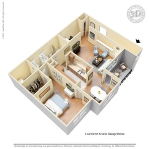 1BR/1BA - 1 Bed 1 Bath 1093 SqFt (938 Net)