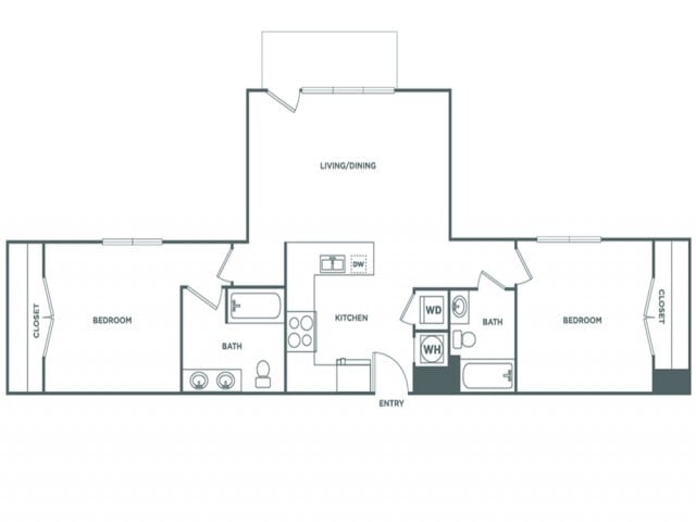 Two Bedroom Two Bath (1049 SF) - Two Bedroom Two Bath (1049 SF)