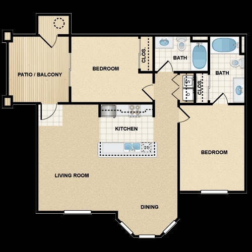 2BR/2BA - Tanque Verde