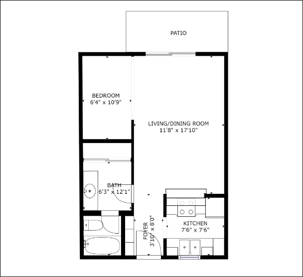 Floor Plan - Junior 1 Bedroom