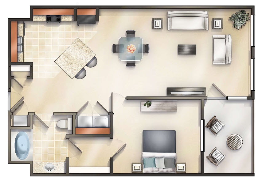 Floor Plan - The Princeton w/Balcony