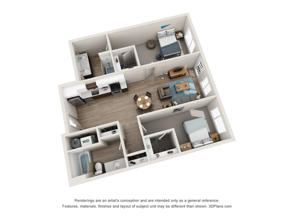Floor Plan - Two Bed Two Ba