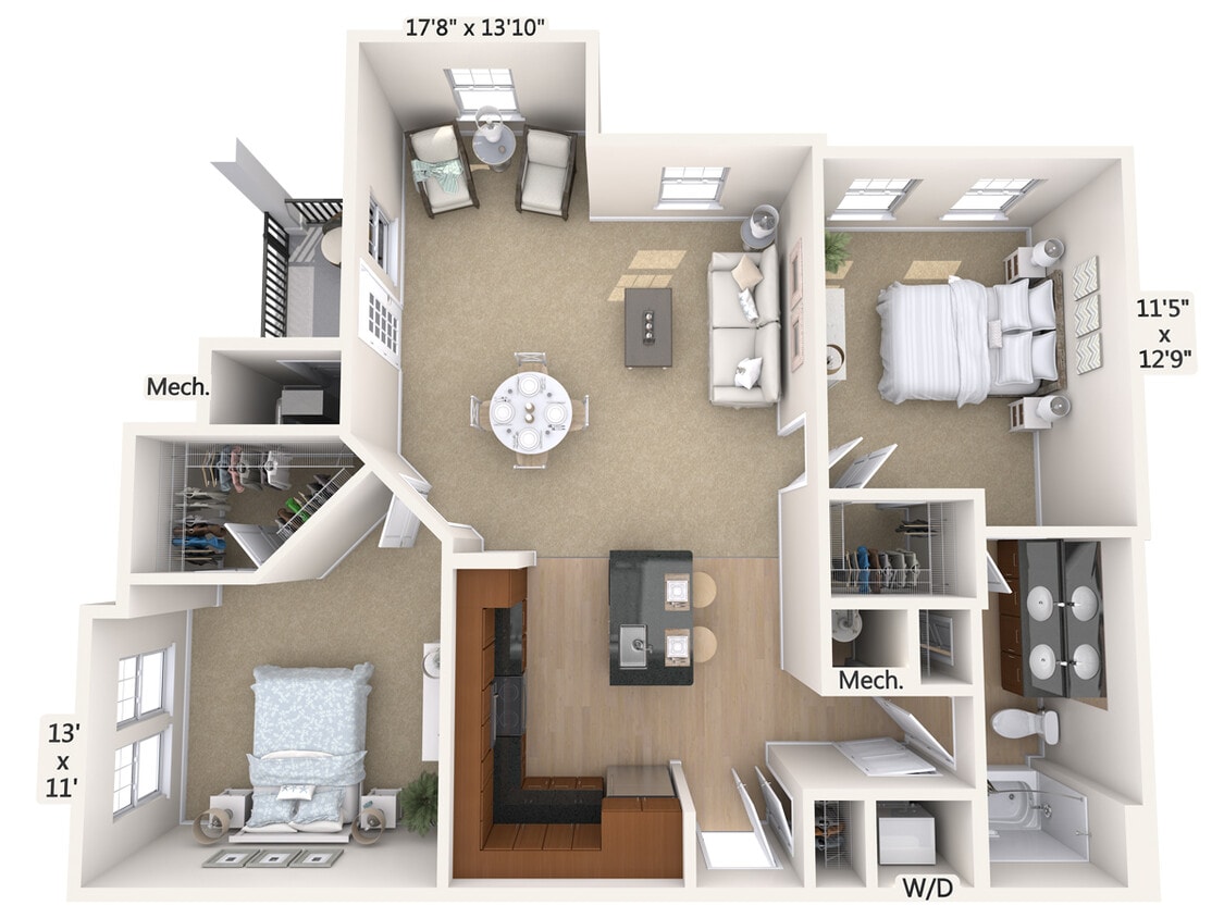 Floor Plan - B1-4-1068sq