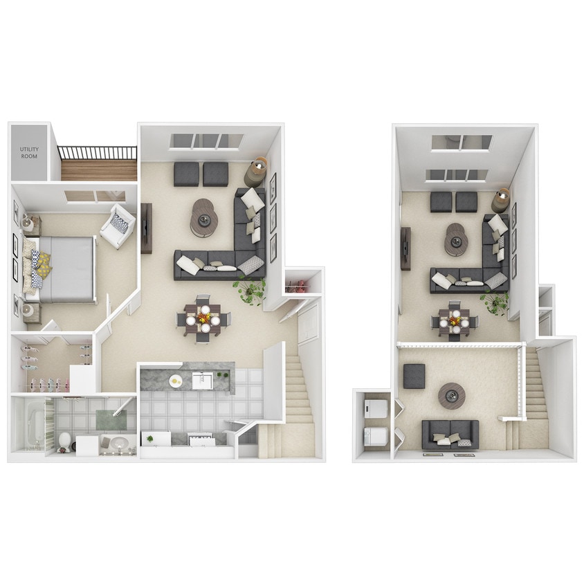 Floor Plan - 1 Bed 1 Bath Loft - AL1
