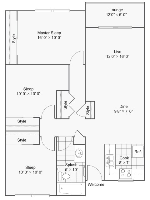 3BR/1BA - 3 BEDROOM