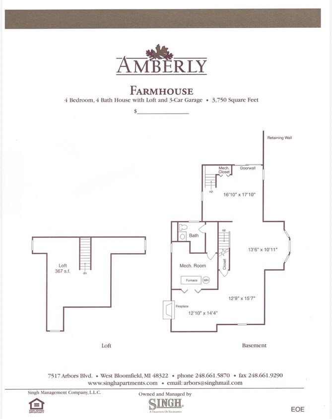 Floor Plan - Farm House