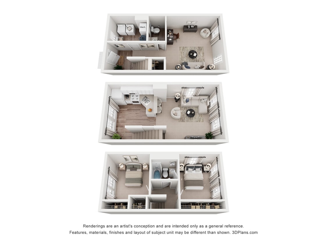 B3 Burton_2Bed_1.5Bath_1345 Sq Ft - B3 Burton - 2 Bedroom, 1.5 Bathroom