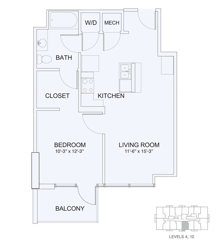 Floor Plan - 1x1 694