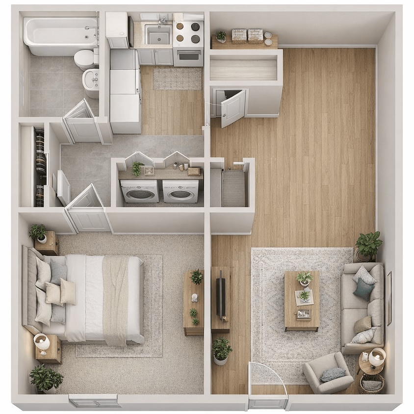 Floor Plan - 1 Bedroom Gardens II