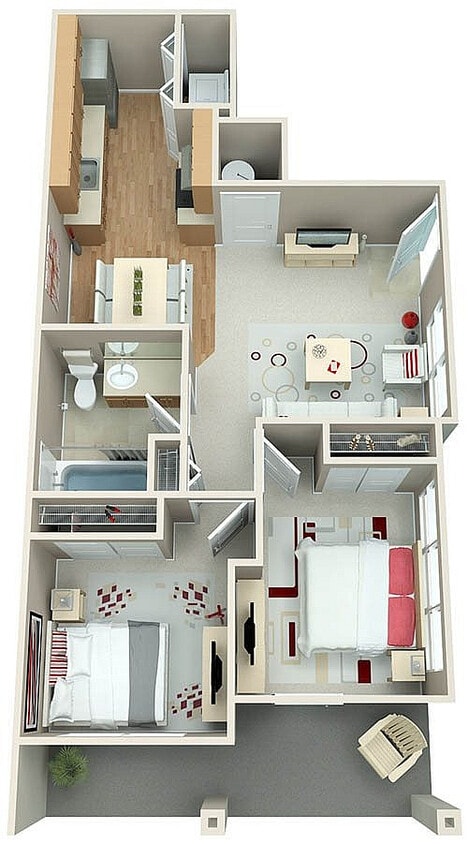 Explore the seamless design of this cozy apartment with spacious living areas. - 2 Bed/1 Bath