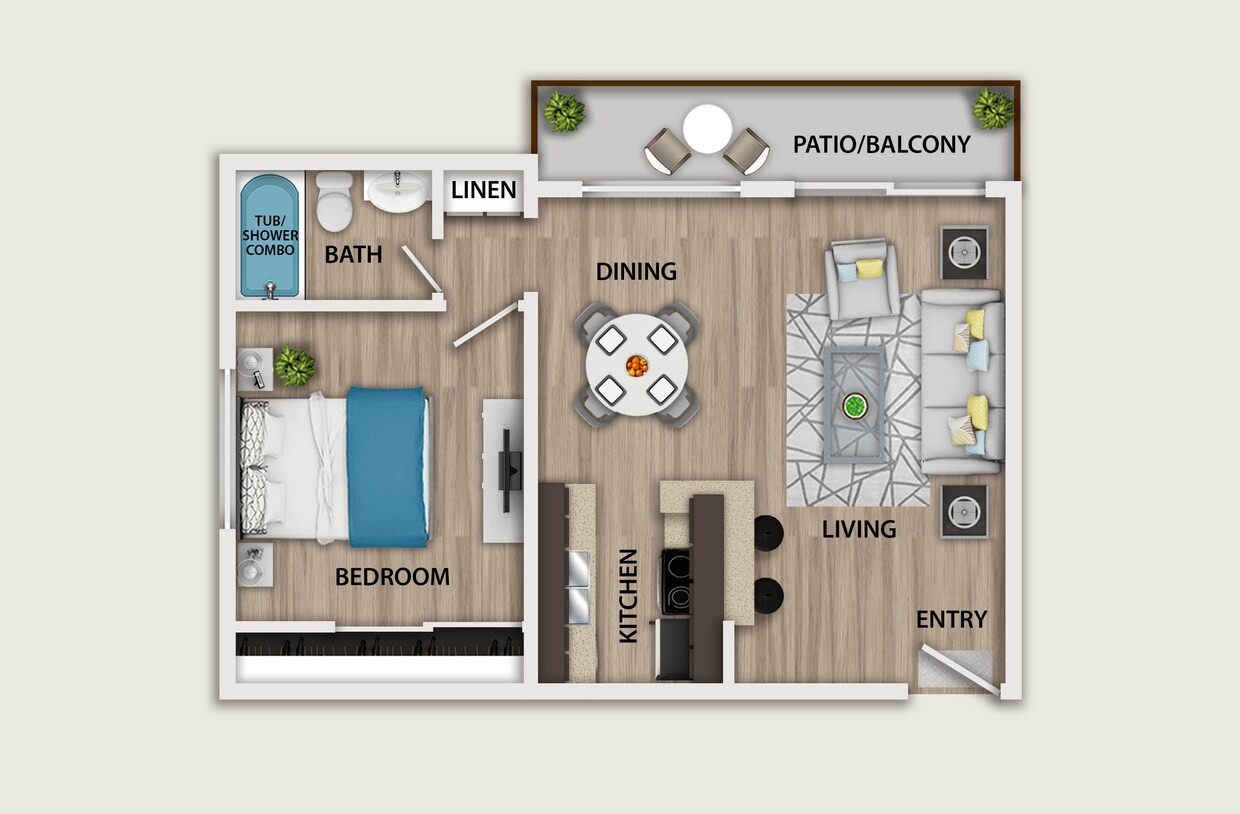 Floor Plan - 1 Bedroom