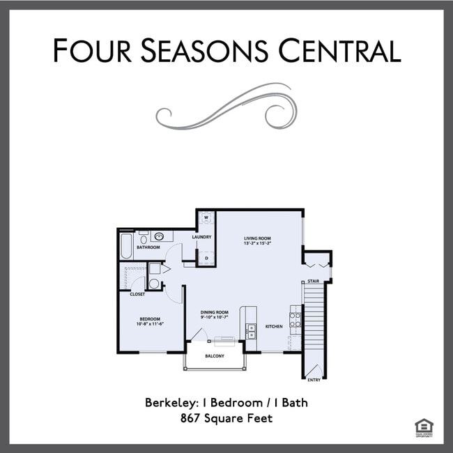 1x1 Berkeley (867 sqft, 2nd level) - Four Seasons Central