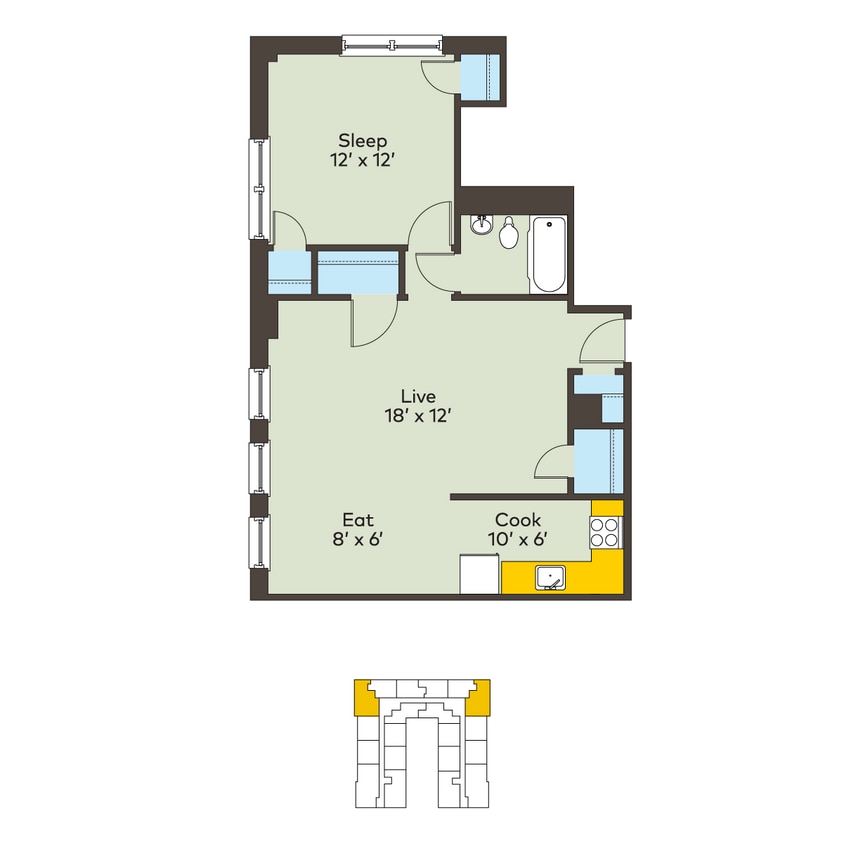 Floor Plan - 301w-1bb