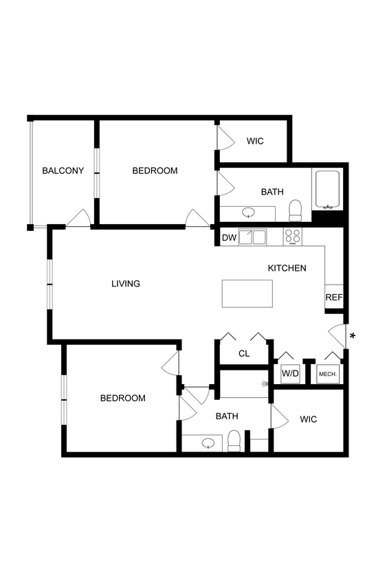 Harper Place at Bees Ferry - B2A Floorplan - B2A