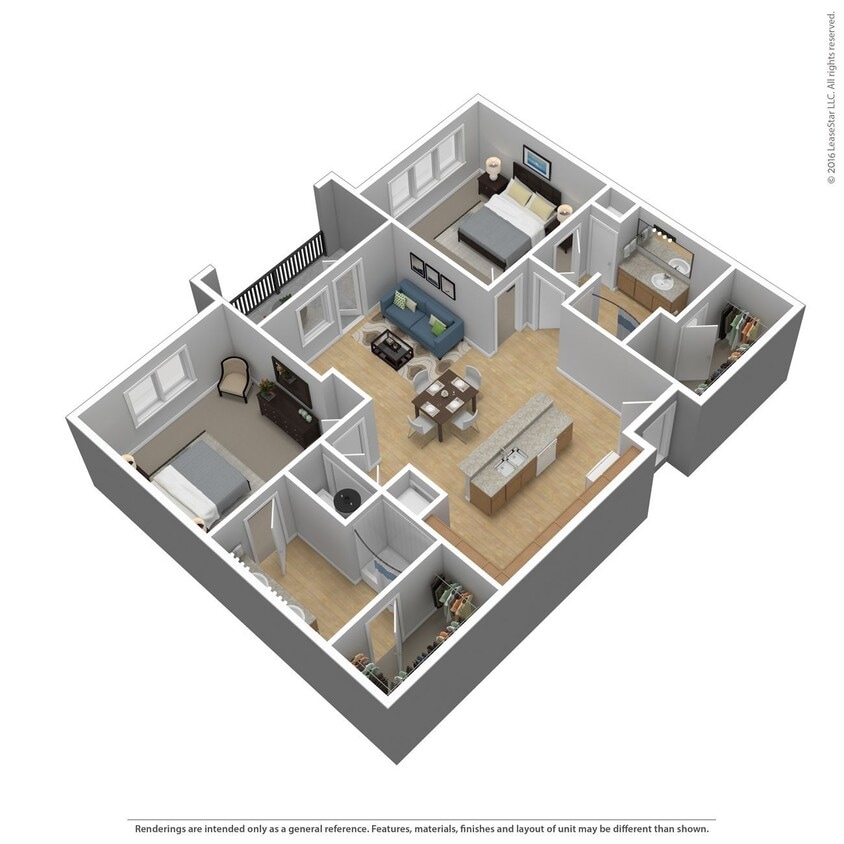 Floor Plan - 2 Bed 2 Bath 1240 SqFt (1145 Net)