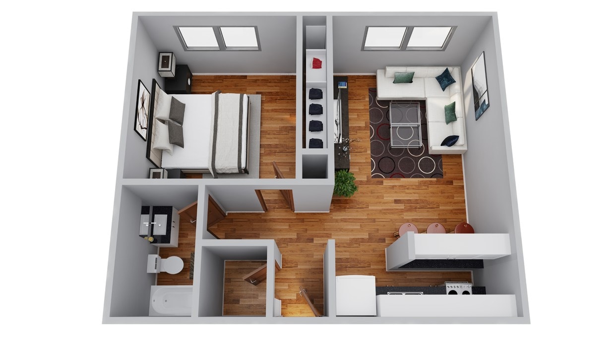 Floor Plan - One Bedroom One Bath