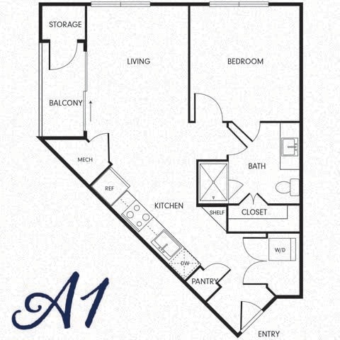 Floor Plan - One-Bedroom (A1)